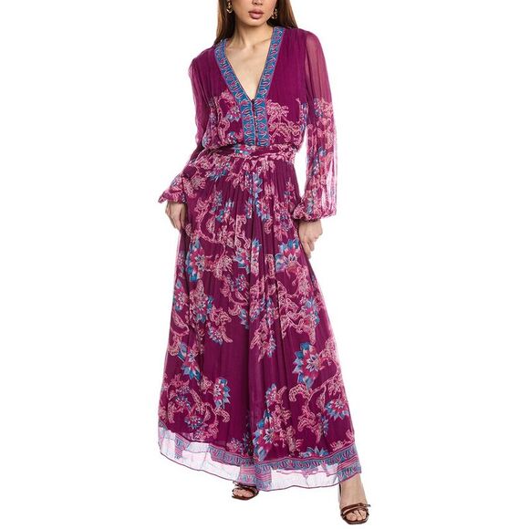 Hemant & Nandita Dresses & Skirts - Hemant & Nandita Womens Chiffon Maxi Dress, Purple